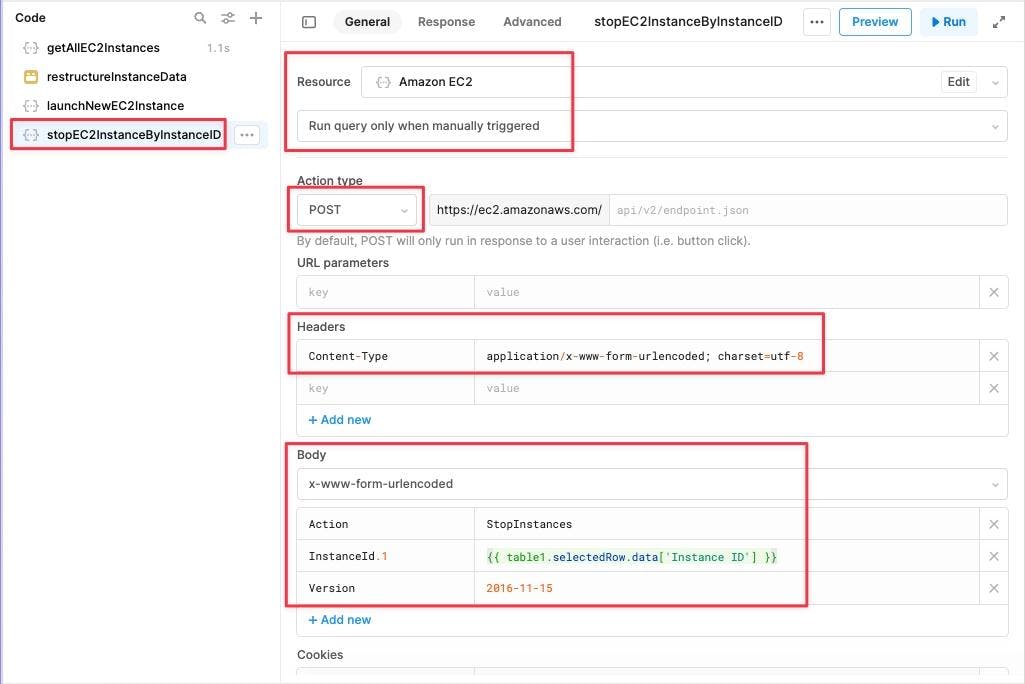 Setting up the launchNewEC2Instance Resource Query